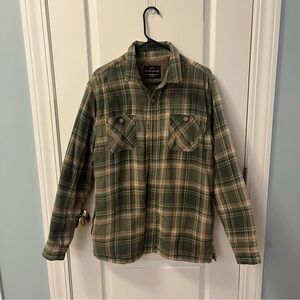 Men’s Weatherproof Vintage Green Plaid Button-Up Jacket